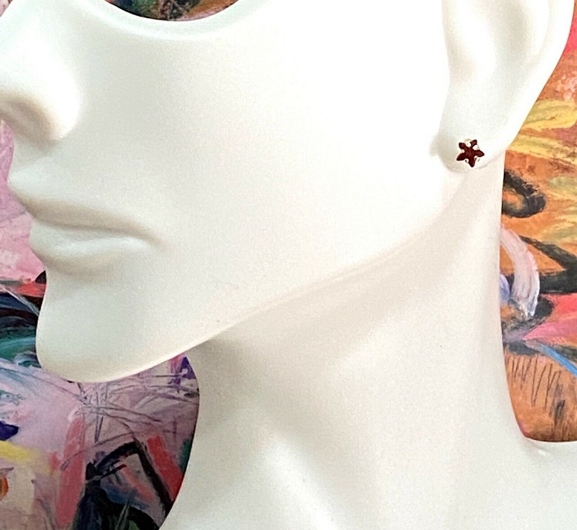 Gold Star Cut Garnet Earrings