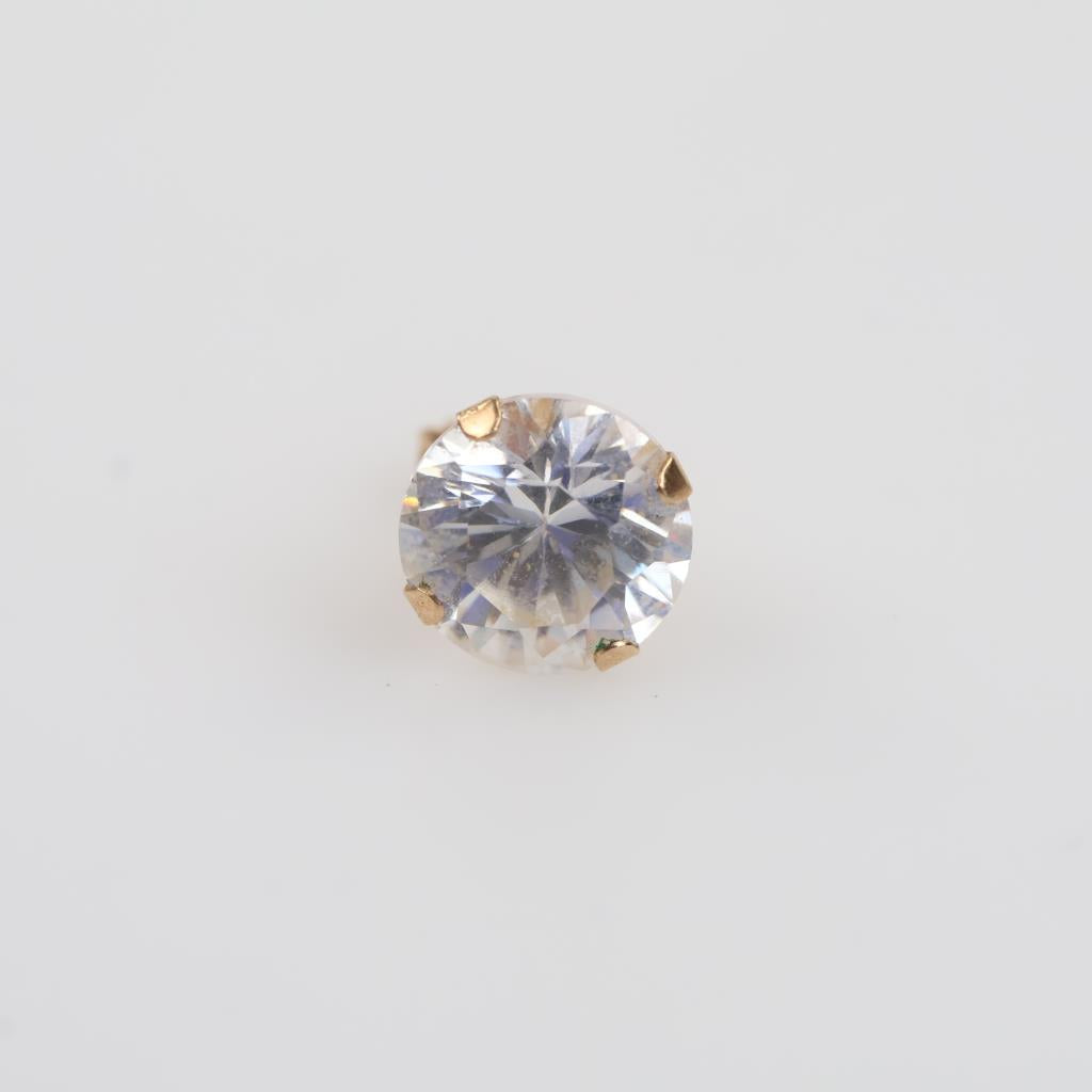 Single Clear Crystal Earring