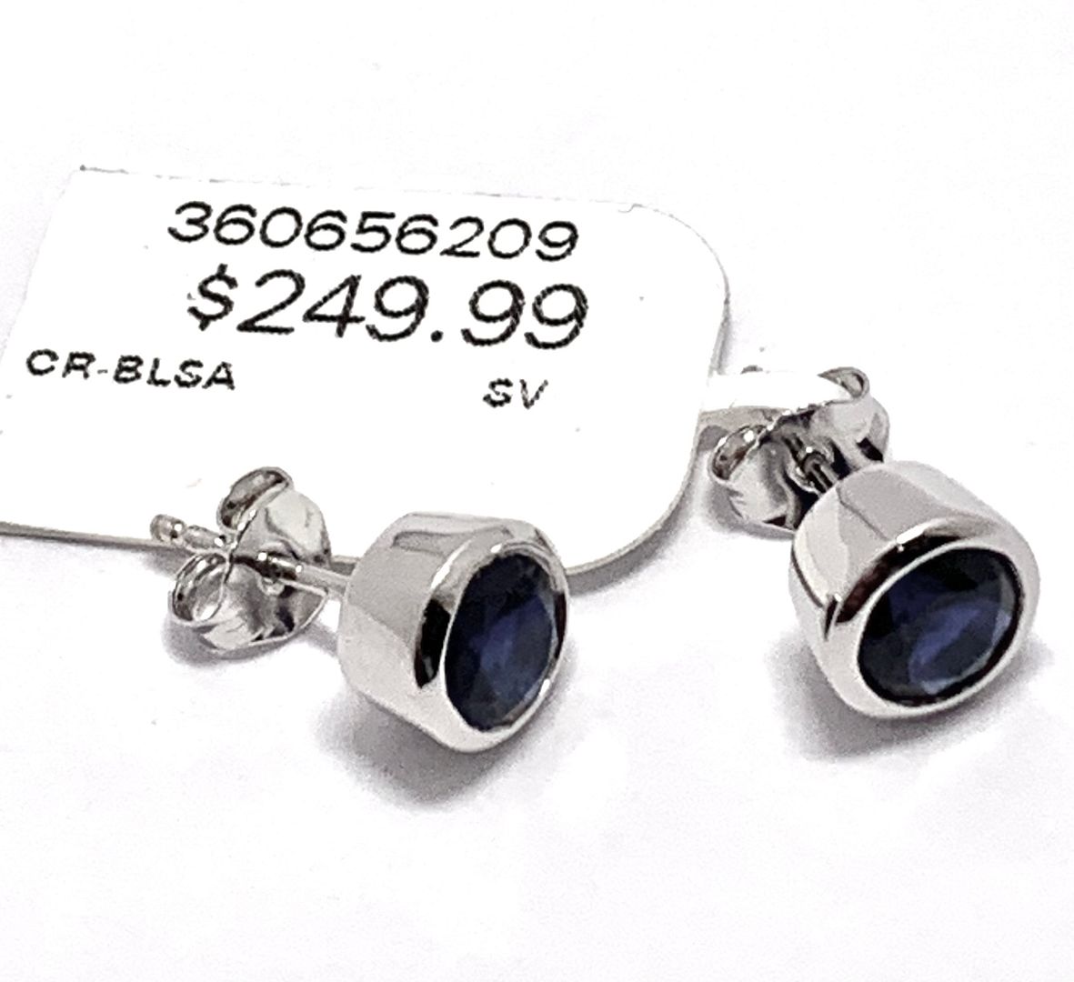 Blue Sapphire Gold Plated Silver Stud Earrings