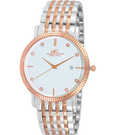 Adee Kaye Crystal Accent Rose Tone and Ceramic Watch