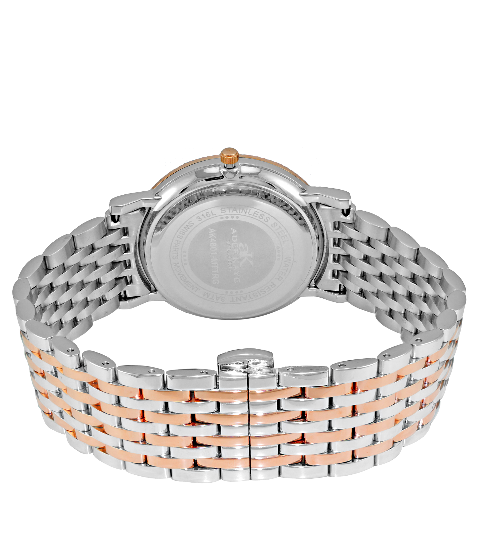 Adee Kaye Crystal Accent Rose Tone and Ceramic Watch