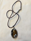 Brown/Beige Agate Gemstone Wrapped Necklace