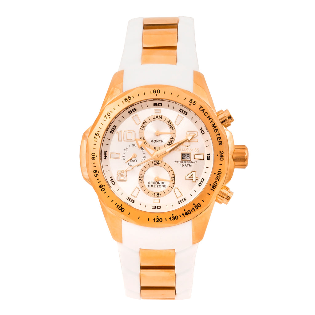 Aquaswiss TRAX II White Silicon & Stainless Steel Watch