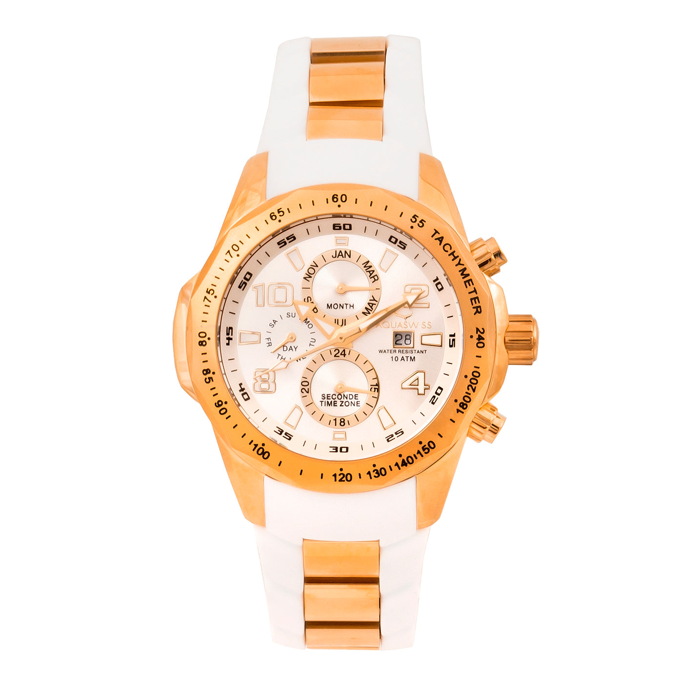 Aquaswiss TRAX II White Silicon & Stainless Steel Watch