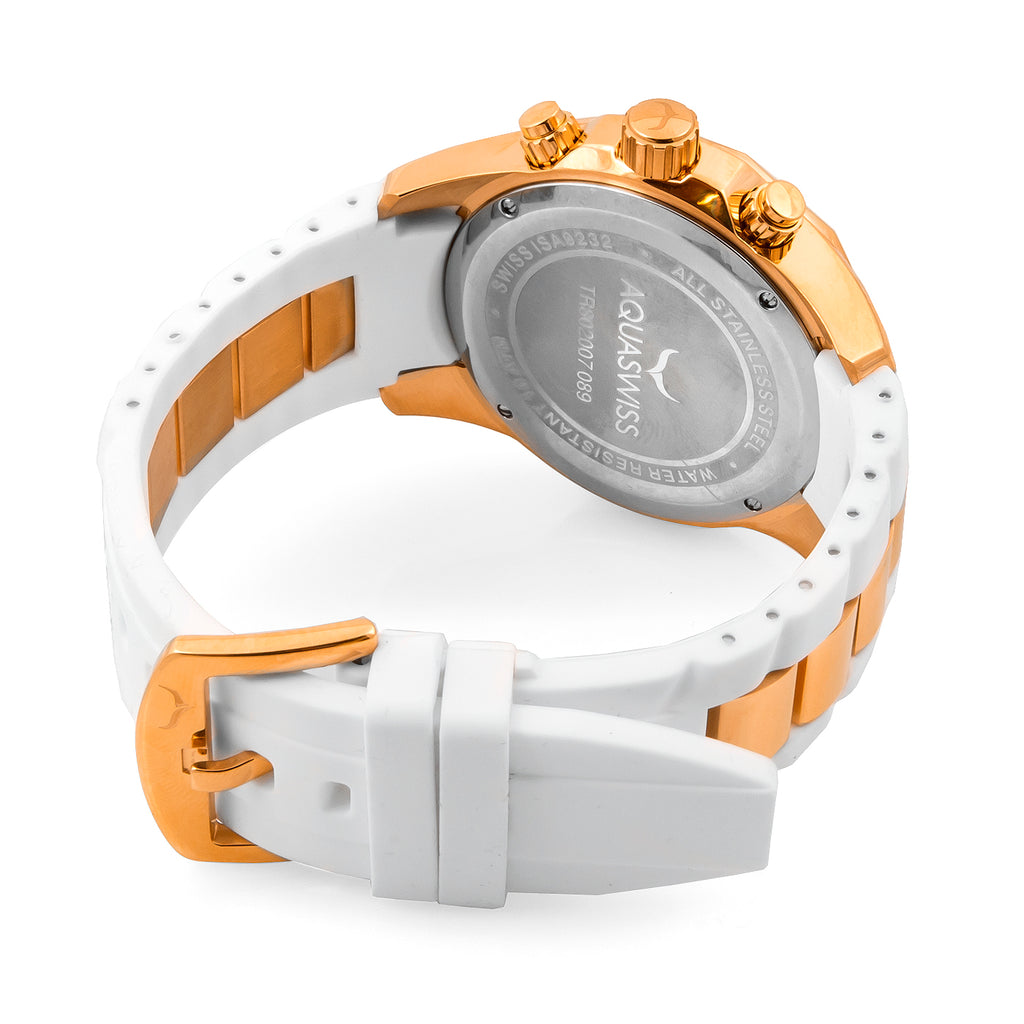 Aquaswiss TRAX II White Silicon & Stainless Steel Watch