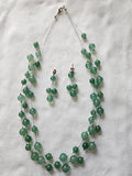 Green Aventurine Gemstone Necklace and Earrings Set