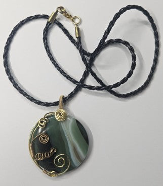 Green Banded Agate Necklace