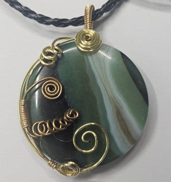 Green Banded Agate Necklace