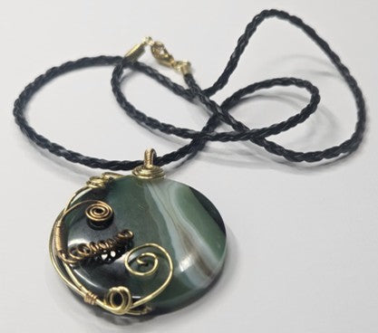 Green Banded Agate Necklace