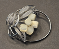 Vintage Mother-of-Pearl and Filigree Flower Brooch