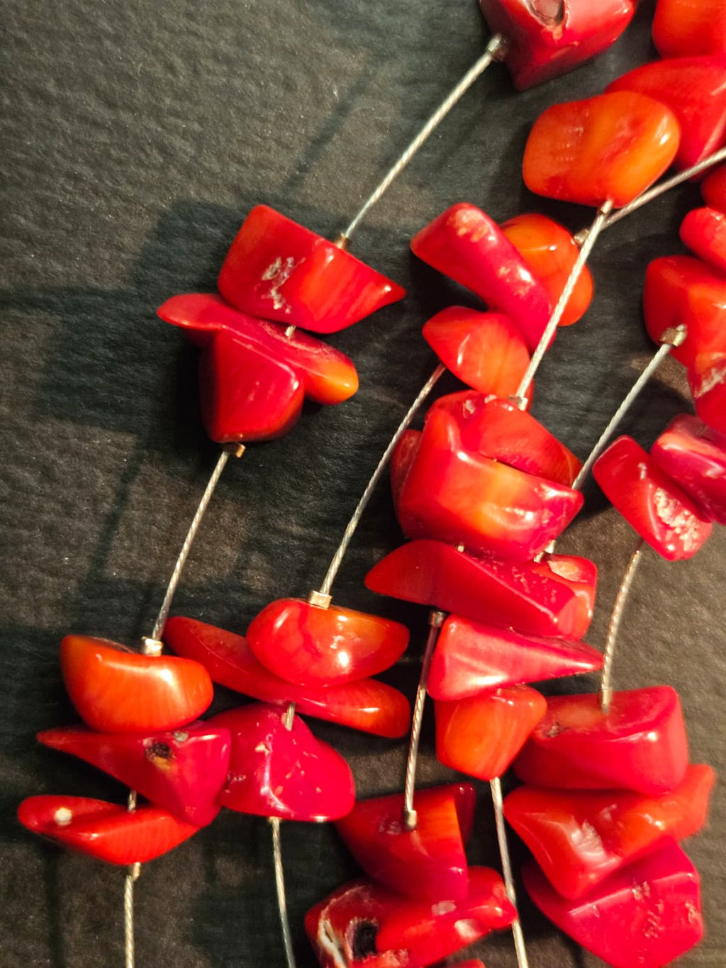 Red Coral Necklace and Earrings Set