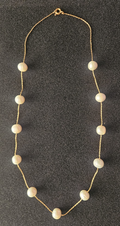 Floating Pearl and Gold Necklace