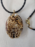 Brown Beige Agate Necklace