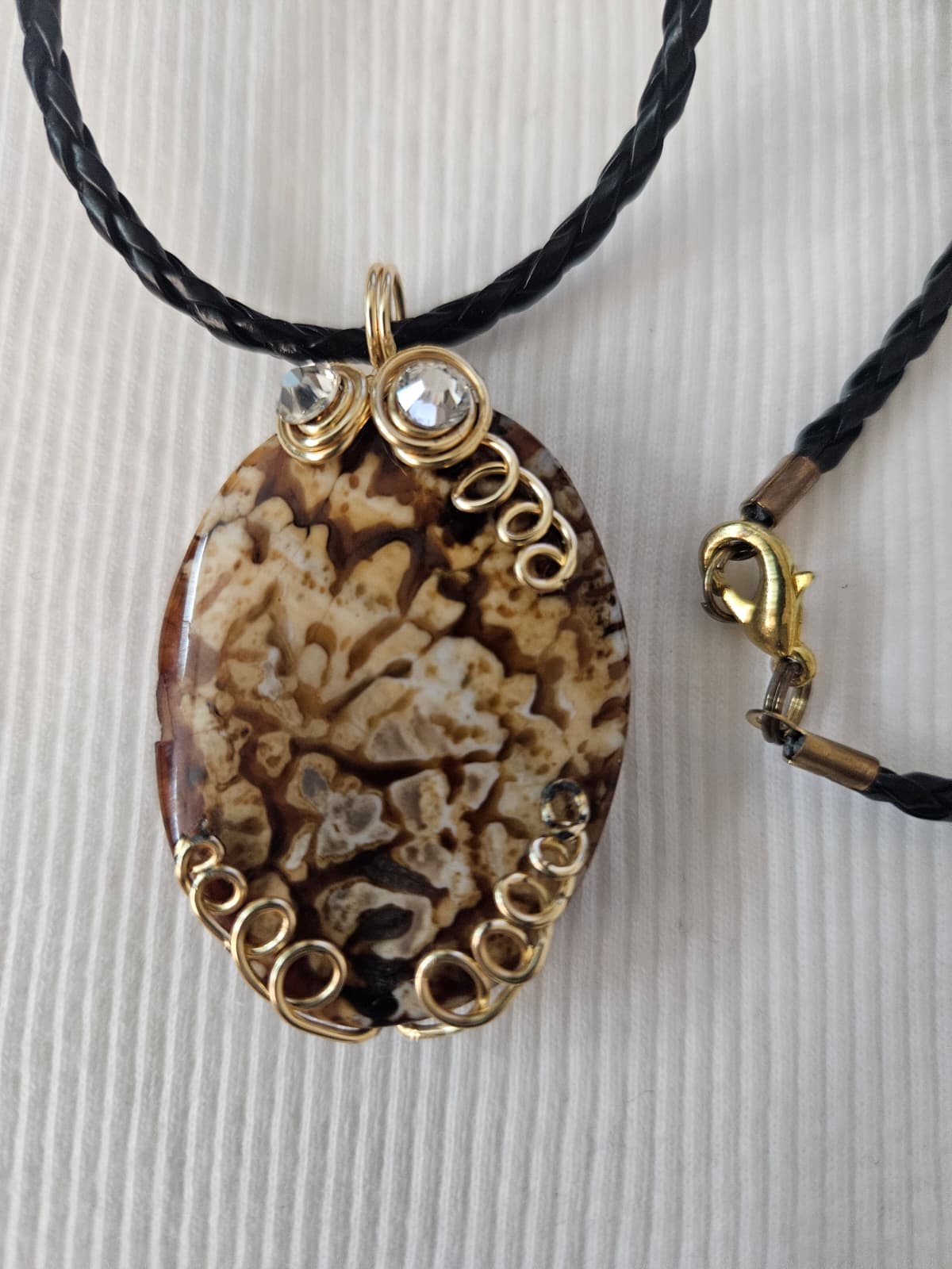 Brown Beige Agate Necklace