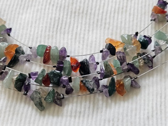 Statement Multicolor Gemstone Chip Necklace