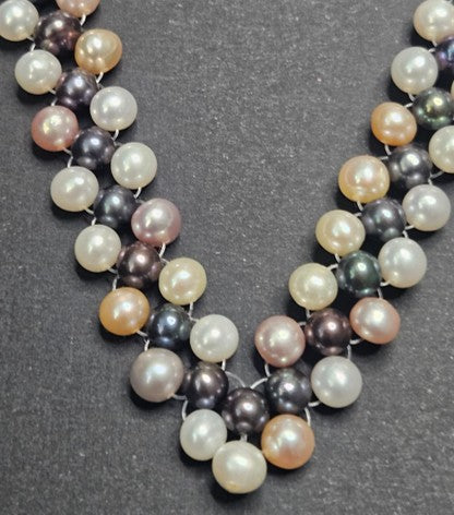 Multicolor Freshwater Pearl Necklace, Bracelet and Earrings Set