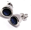 Blue Sapphire Gold Plated Silver Stud Earrings