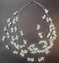 Statement Turquoise and Mother-of-Pearl Chip Necklace