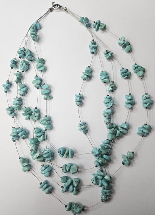 Statement Turquoise Chip Necklace