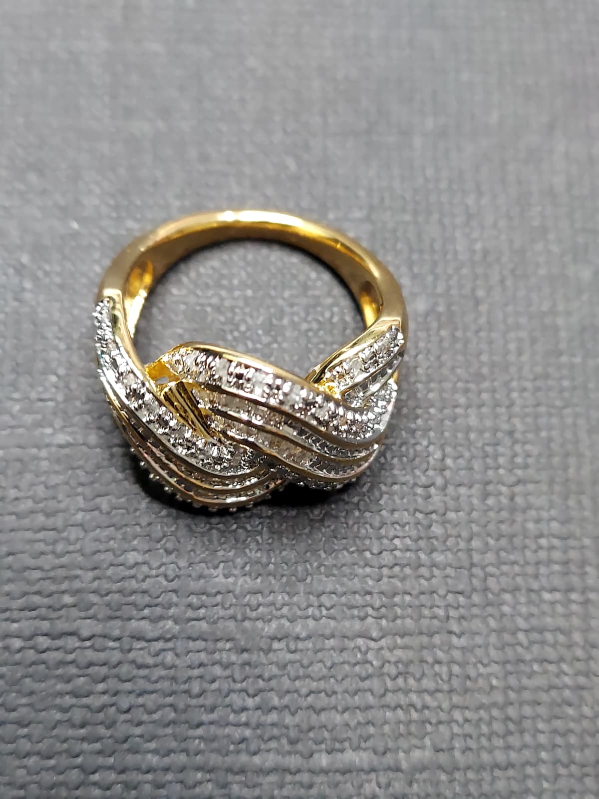 White Diamond in White Gold Plated Silver Anniversary Ring