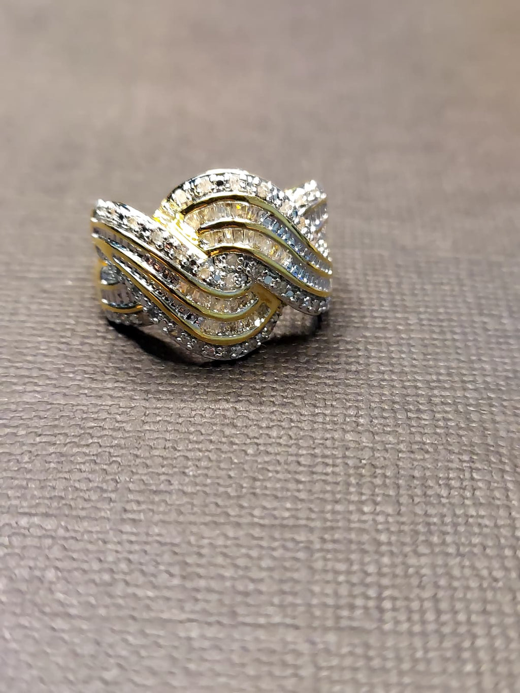 White Diamond in White Gold Plated Silver Anniversary Ring
