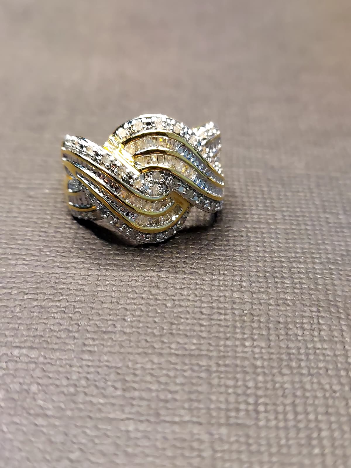 White Diamond in White Gold Plated Silver Anniversary Ring