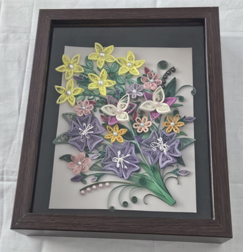 Handcrafted Quilled Flower Bouquet with Beads