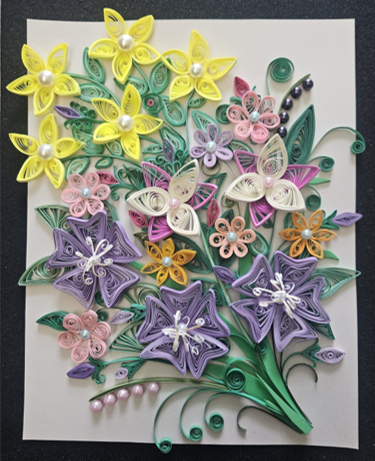 Handcrafted Quilled Flower Bouquet with Beads