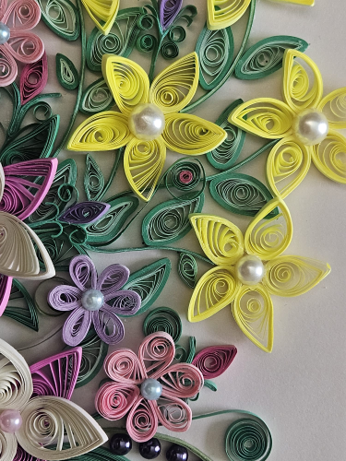 Handcrafted Quilled Flower Bouquet with Beads