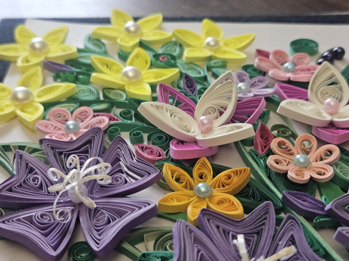 Handcrafted Quilled Flower Bouquet with Beads