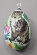 Handmade Decoupaged Egg with a Kitty