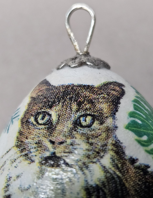Handmade Decoupaged Egg with a Kitty