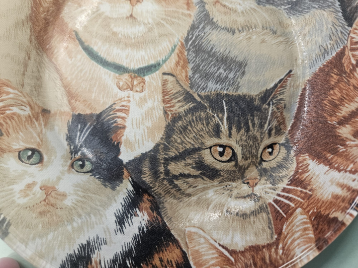 Handmade Decoupage Glass Plate with Cats