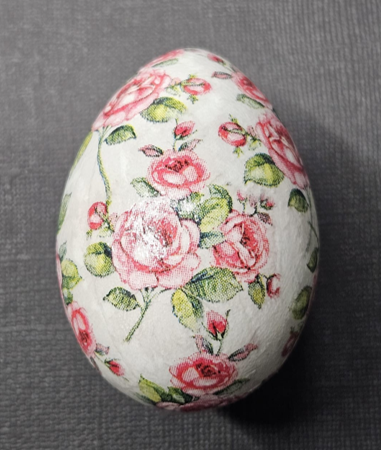 Handmade Decoupaged Floral Easter Egg
