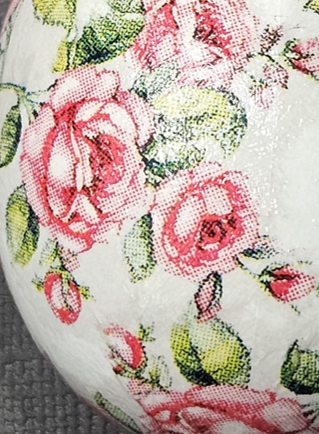 Handmade Decoupaged Floral Easter Egg