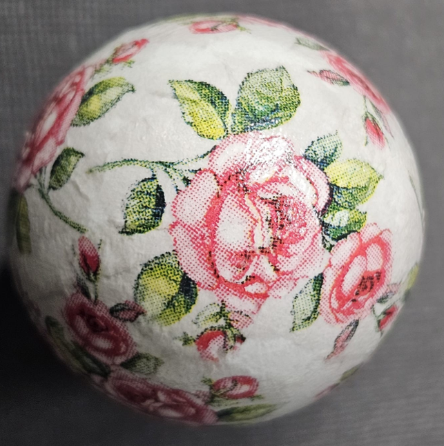 Handmade Decoupaged Floral Easter Egg