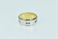 Gold Lined Silver Star Diamond Cut Ring