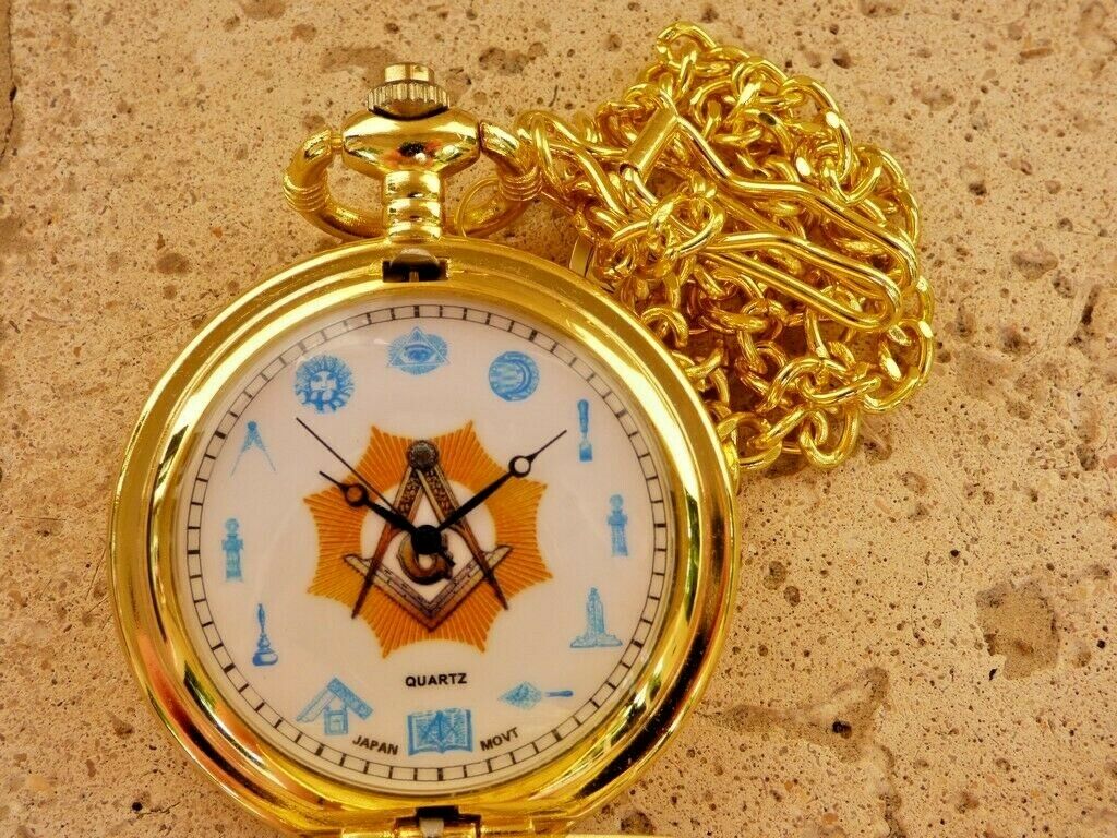 Gold and Blue Masonic Pocket Watch