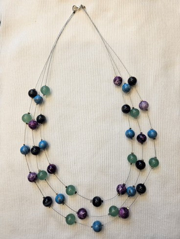 Multicolor Semi-Precious Gemstone Statement Necklace