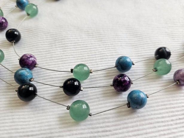 Multicolor Semi-Precious Gemstone Statement Necklace