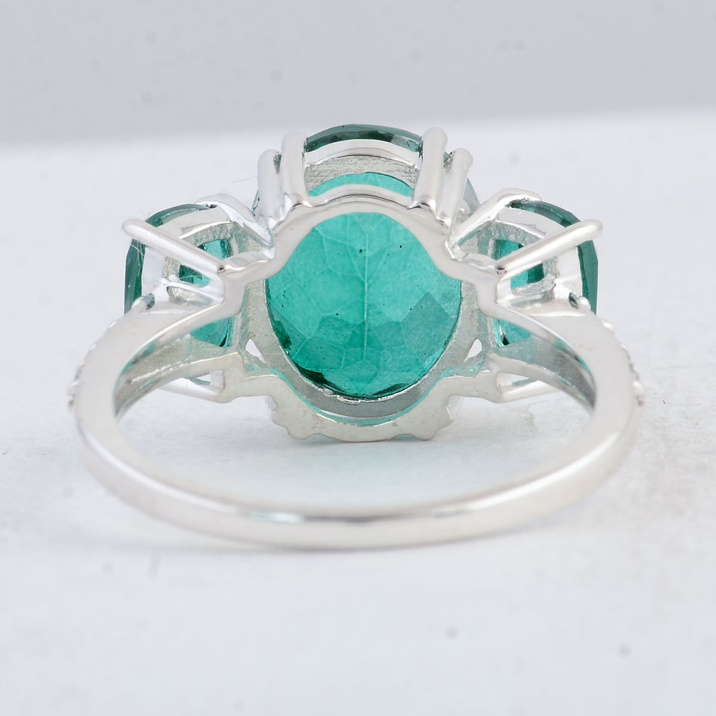 Natural Green Topaz Ring in Sterling Silver