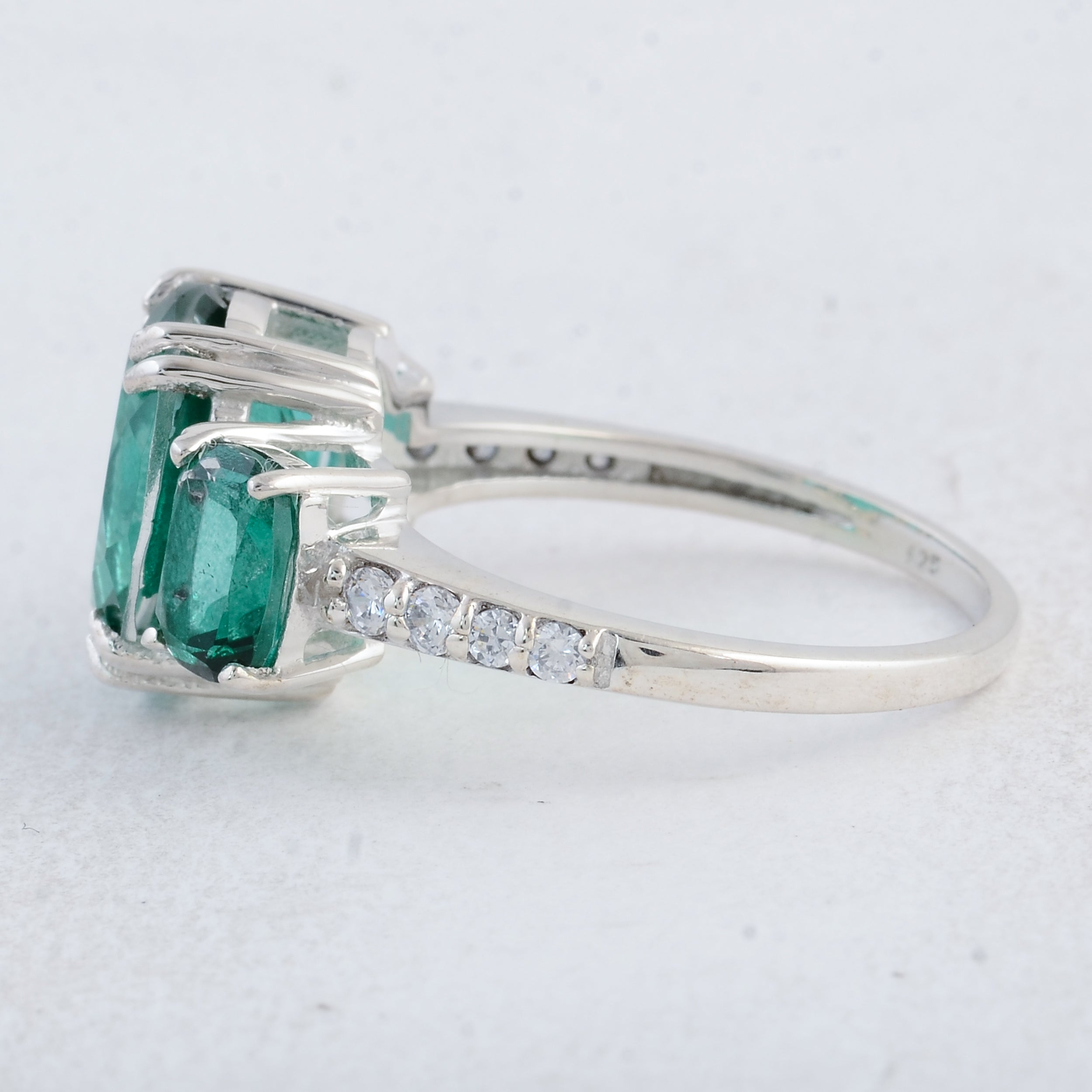 Natural Green Topaz Ring in Sterling Silver