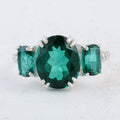 Natural Green Topaz Ring in Sterling Silver