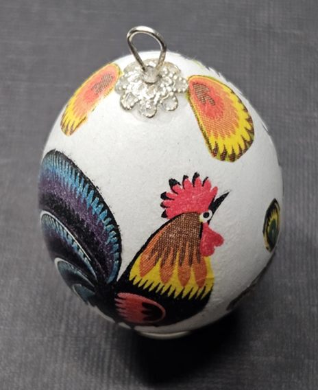Handmade Easter Egg with a Rooster
